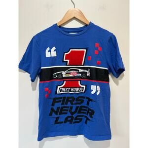 First Row t shirt size S blue car theme